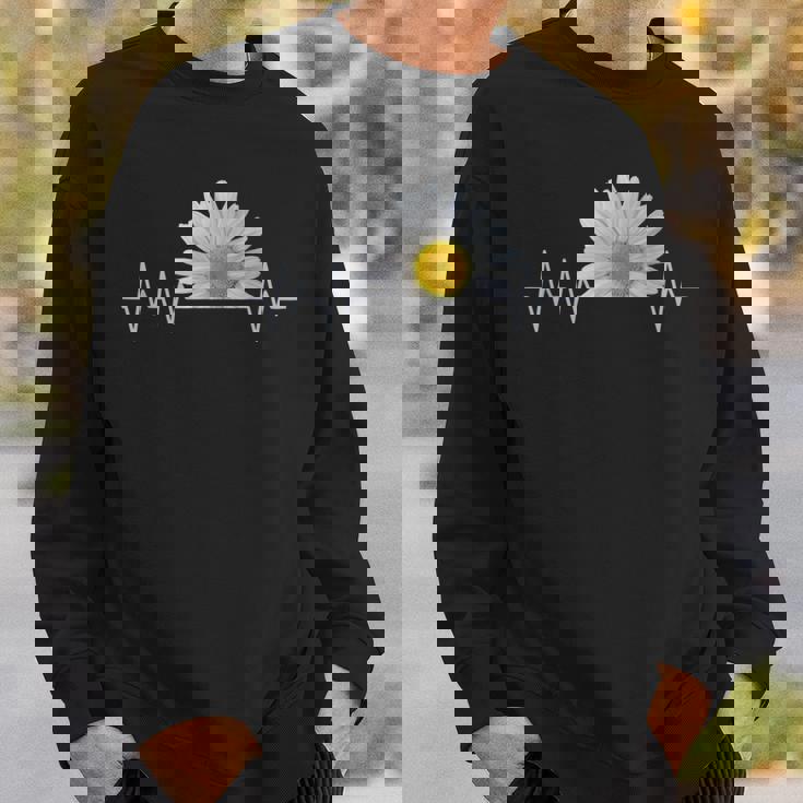 デイジー、ハートビート、花、花、花、ヒナギク スウェットシャツ 彼への贈り物