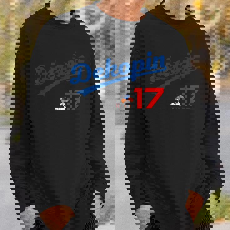 デコピン 大谷 Dekopin 愛犬 Decoy 二刀流 Decopin 野球 ユニホーム風 犬 かわいい スウェットシャツ 彼への贈り物