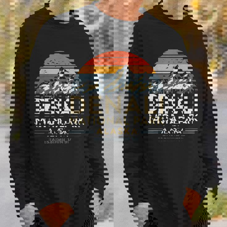 デナリ国立公園 アラスカ ハイキング キャンプ 山 お土産 スウェットシャツ 彼への贈り物