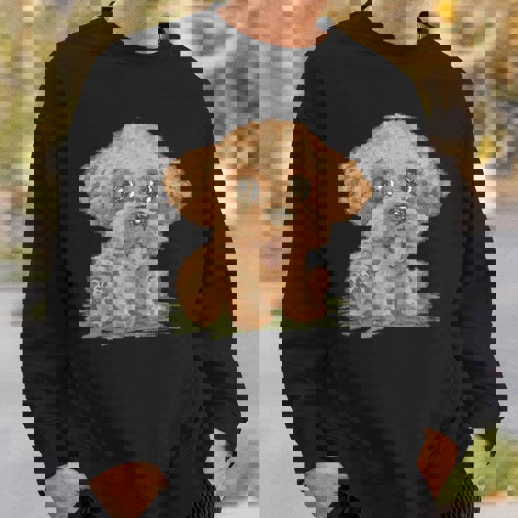 トイプードル かわいい いぬ 子犬 ペット おもしろ 動物 イラスト スウェットシャツ 彼への贈り物