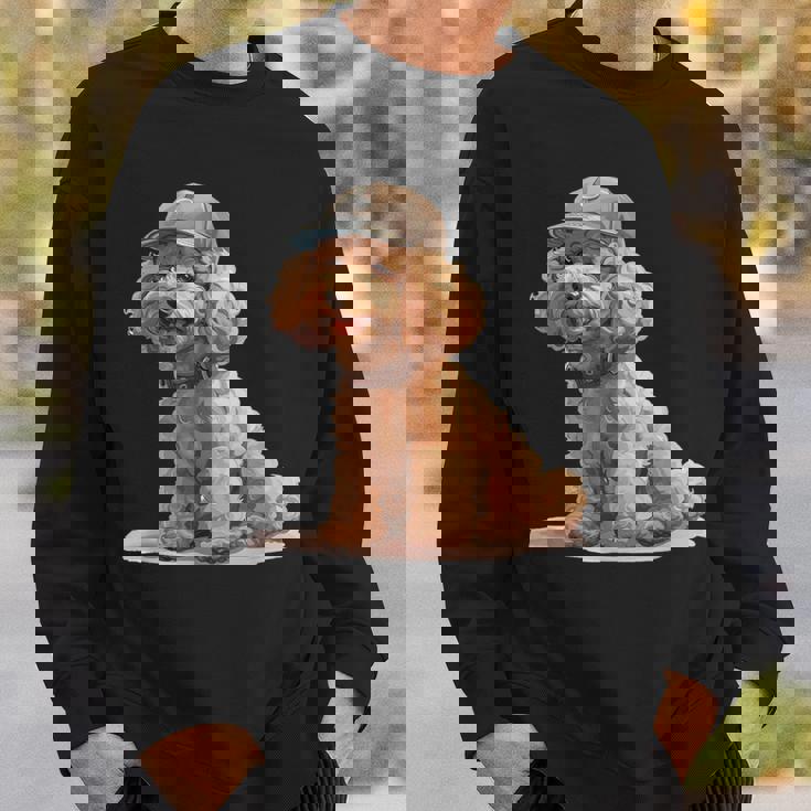 トイプードル 水彩 犬 野球帽 スウェットシャツ 彼への贈り物