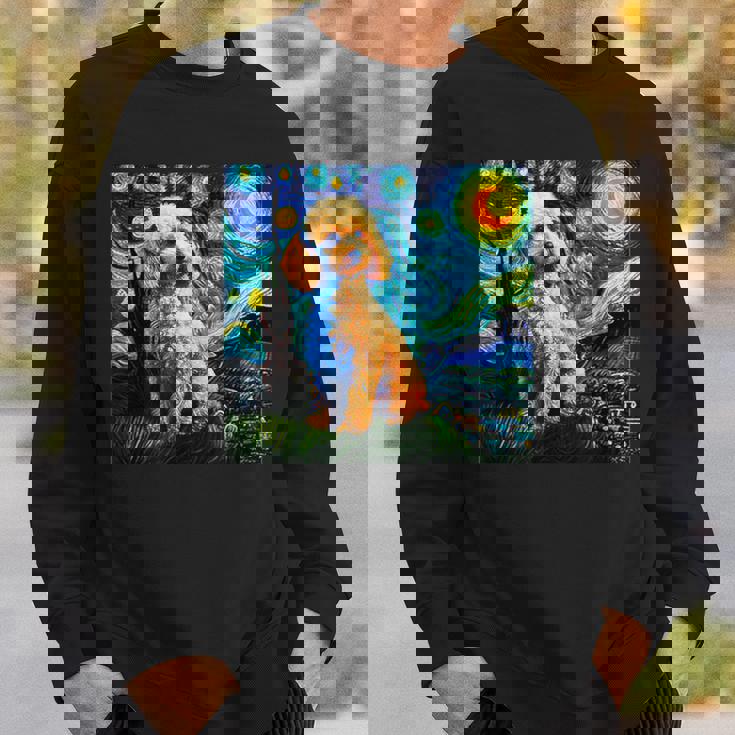 トイプードル 面白いtシャツ 犬 ゴッホ 星月夜 かわいい メンズ 子供 おもしろ 服 グッズ ネタ スウェットシャツ 彼への贈り物