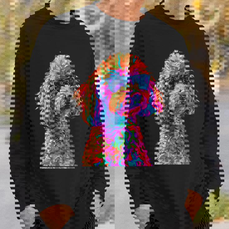 トイプードル愛好家デザイン ポップアート 面白いトイプードル 犬 スウェットシャツ 彼への贈り物