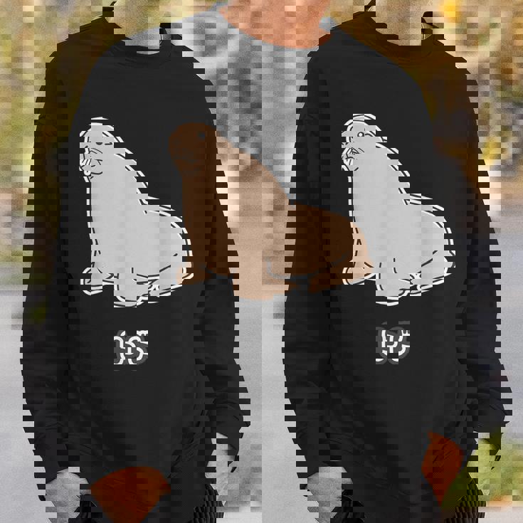 トド《ビッグ プリント》【どうぶつフレンズ】海・水族館の生き物 ゆるくてかわいい キャラクター イラスト スウェットシャツ 彼への贈り物