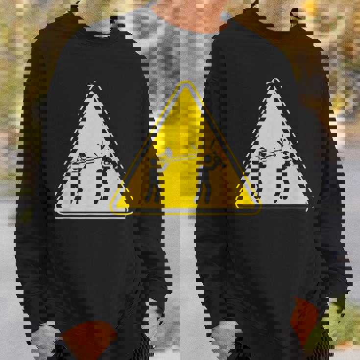 トランペット注意面白いトロンボーン奏者 スウェットシャツ 彼への贈り物