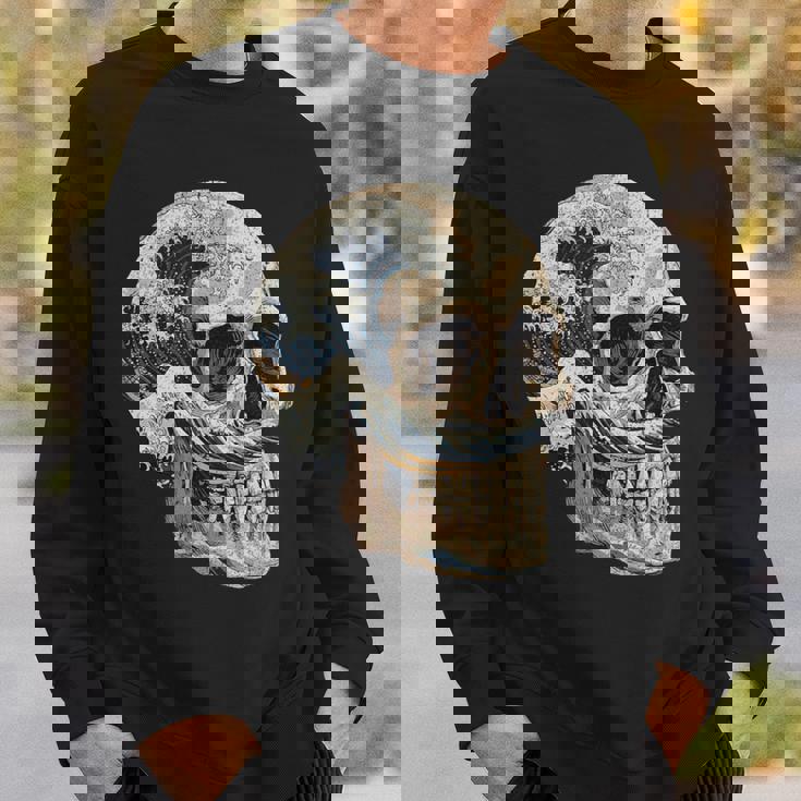 ドクロ 波 日本美術 海 スウェットシャツ 彼への贈り物