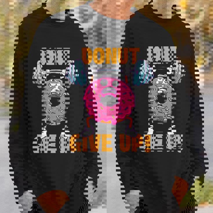 ドーナツギブアップ ワークアウト ジム ウェイトリフティング ボディービル スウェットシャツ 彼への贈り物