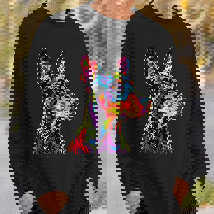 ドーベルマン ドッグ カラフル ポップアート 犬 誇り ドーベルマン スウェットシャツ 彼への贈り物