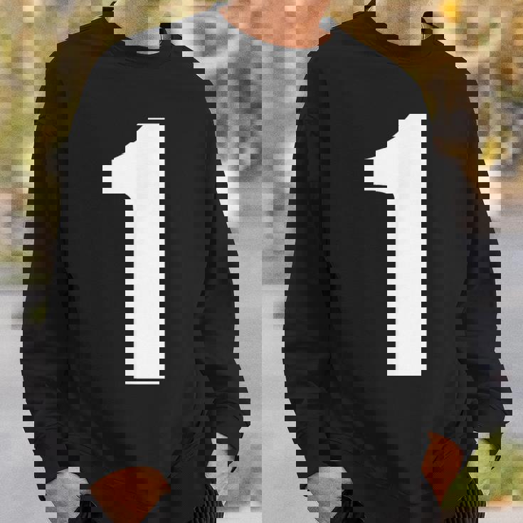 ナンバーワン 数字 1 プレーン ホワイト 数字 スウェットシャツ 彼への贈り物