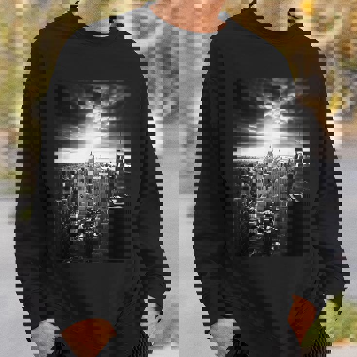 ニューヨーク市写真撮影 白黒写真 スウェットシャツ 彼への贈り物