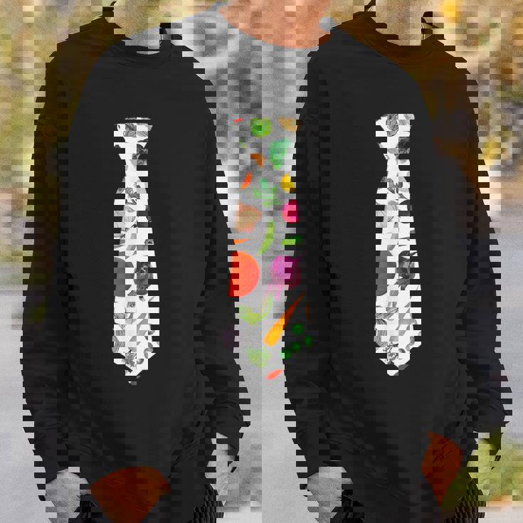 ネギニンジンと豆の柄のベジタブルタイ スウェットシャツ 彼への贈り物