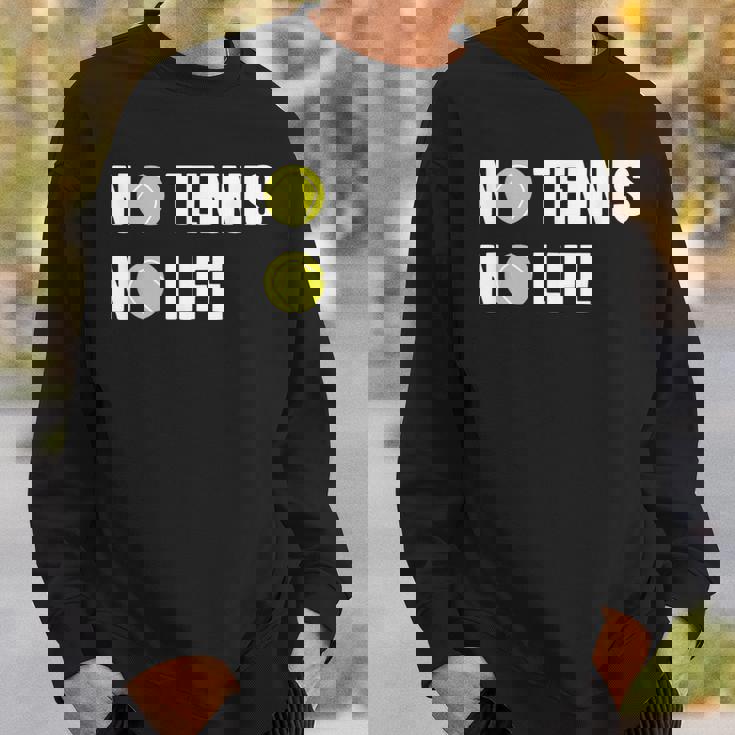 ノーテニスノーライフ テニス好き アウトドア好き ソフトテニス好き クール テニスサークル ソフトテニス スウェットシャツ 彼への贈り物