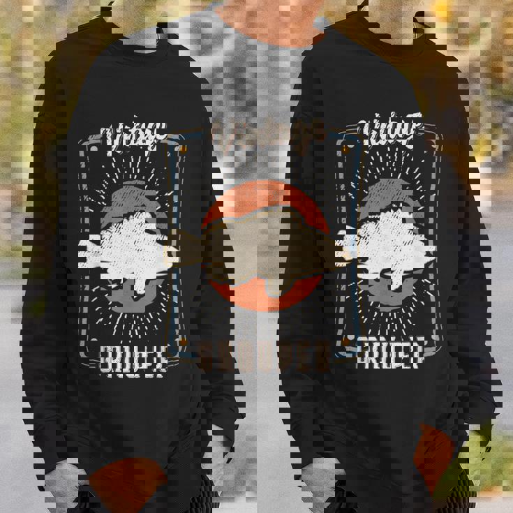 ハタ 魚 ヴィンテージ レトロ クラシック 動物 愛 スウェットシャツ 彼への贈り物