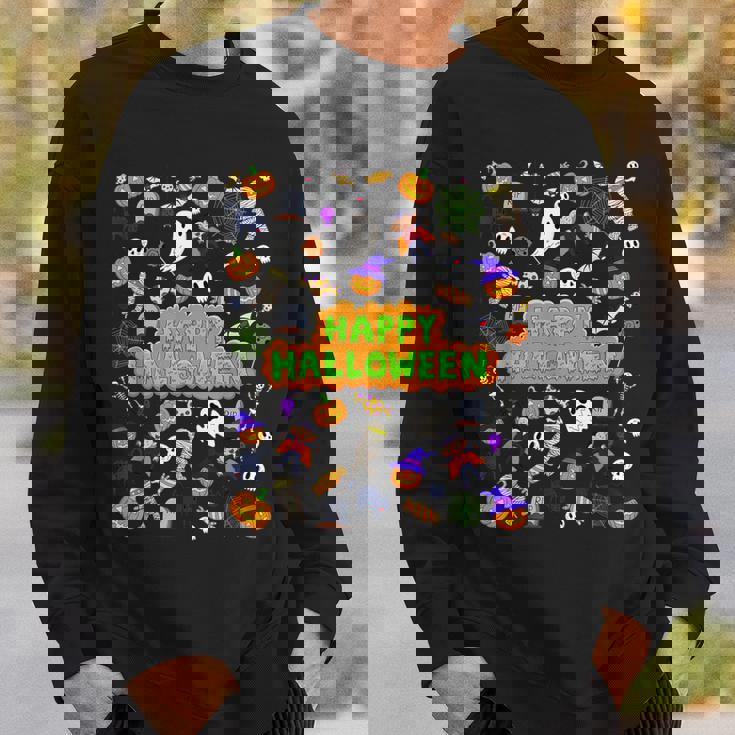 ハッピーハロウィンのレトロな怖いかわいい不気味なギフト スウェットシャツ 彼への贈り物