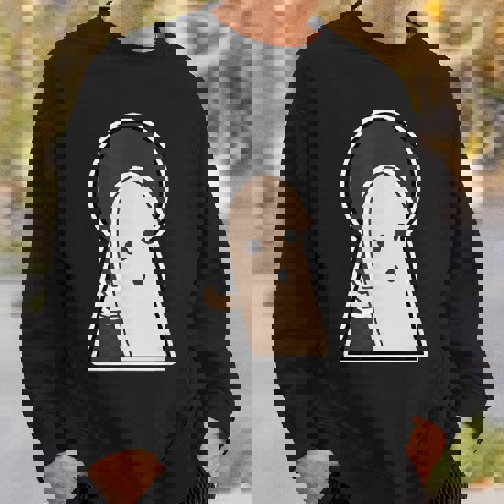 ハニワ くん 埴輪『古墳の 窓から』【ゆるフレンズ】歴史土器 キャラクター かわいい イラスト 面白い スウェットシャツ 彼への贈り物