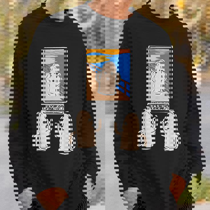 ハニワくん の ムンクの叫び と 見つめる 埴輪【ゆるフレンズ】名画 パロディ キャラクター かわいい イラスト 面白い スウェットシャツ 彼への贈り物