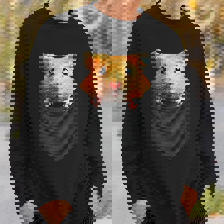 ハムスター 面白いtシャツ 胸ポケット かわいい メンズ 子供 おもしろ 服 雑貨 グッズ ネタ ゆるキャラ スウェットシャツ 彼への贈り物