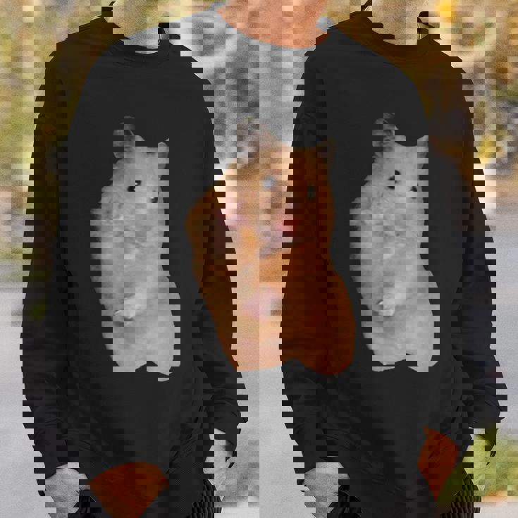 ハムスターミーム ピースサイン付き スウェットシャツ 彼への贈り物