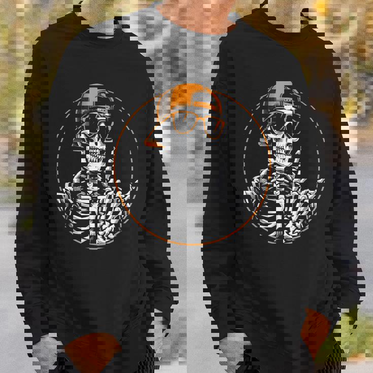 ハロウィン スケルトン ロックハンド ロッカー メンズ ボーイズ ロックミュージック スウェットシャツ 彼への贈り物