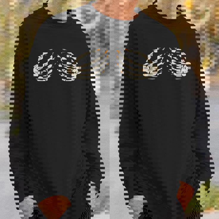 ハロウィーン スケルトン おっぱいに手 スケルトン 胸に手 スウェットシャツ 彼への贈り物