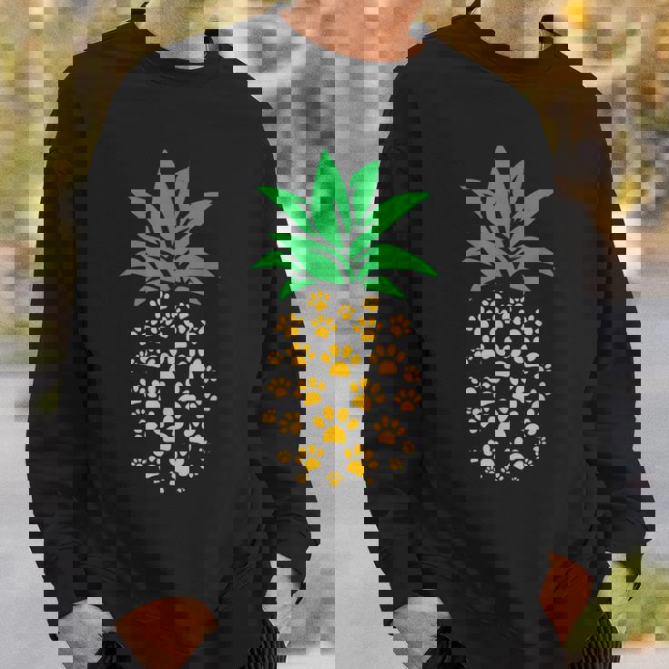 ハワイアンアイランド パイナップル 猫の肉球プリント 猫好きのギフト スウェットシャツ 彼への贈り物