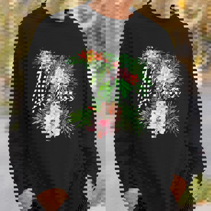 ハワイアンハイビスカスの花 アロハ スウェットシャツ 彼への贈り物