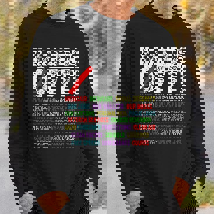 ハンズオフ抗議 社会保障とメディケア抗議 スウェットシャツ 彼への贈り物