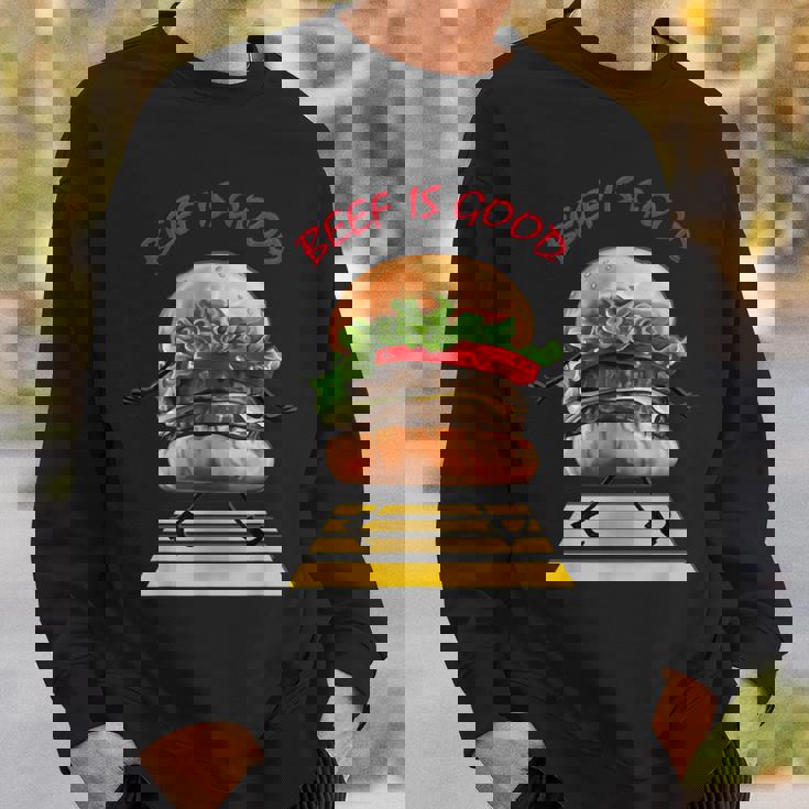 ハンバーガー 横断歩道 スウェットシャツ 彼への贈り物