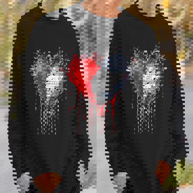 ハート 音符 パンクロック ゴシック 音楽愛好家 スウェットシャツ 彼への贈り物