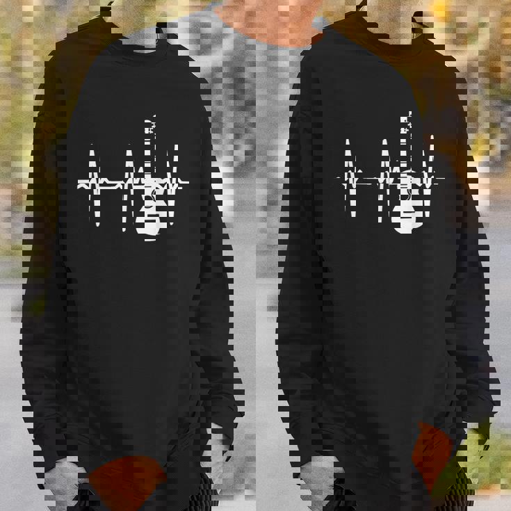 ハートビート ギター好き クラシックギター クラシック音楽 アコースティックギター ギター部 ジャズ音楽 ギター スウェットシャツ 彼への贈り物