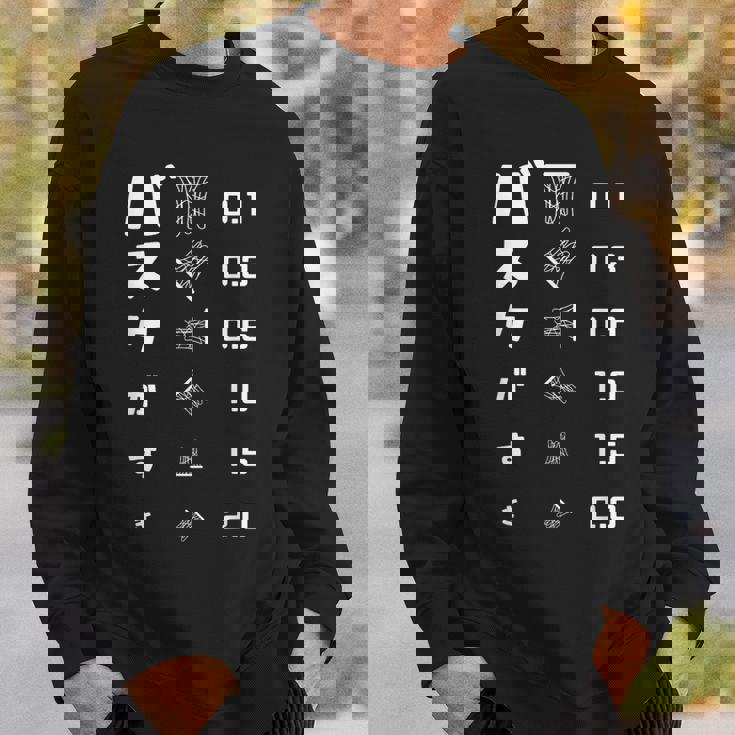 バスケがすき 視力検査 バスケ バスケ部 バスケットボール部 バスケ好き おもしろ バスケットボール スウェットシャツ 彼への贈り物