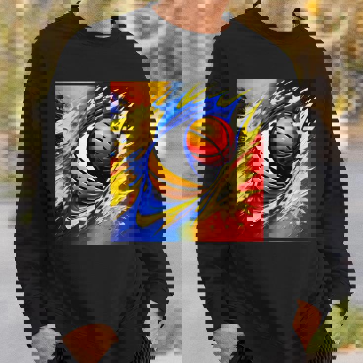 バスケットボール チーム スポーツ カラフル ボール バスケットボール愛好家 スウェットシャツ 彼への贈り物