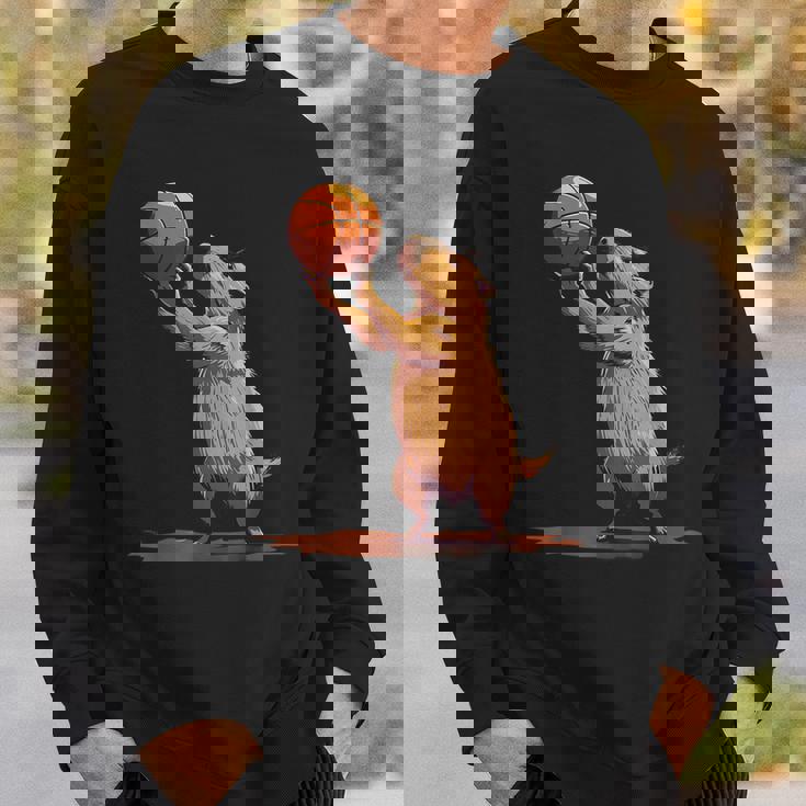 バスケットボール ドローイング バスケットボール 恋人 カピバラ 動物 アート スウェットシャツ 彼への贈り物