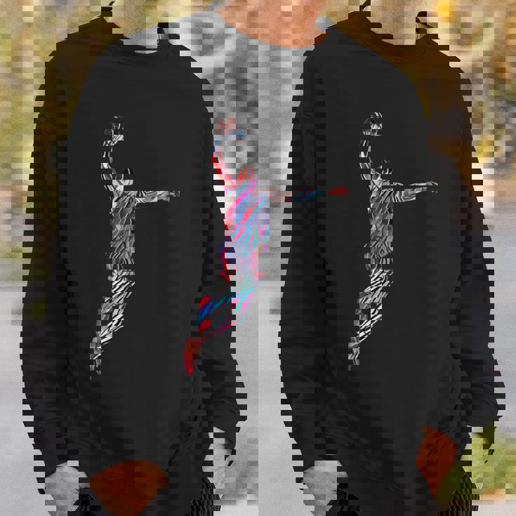 バスケットボール 選手 スラム ダンク 赤 フラクタル 抽象芸術 スポーツ スウェットシャツ 彼への贈り物