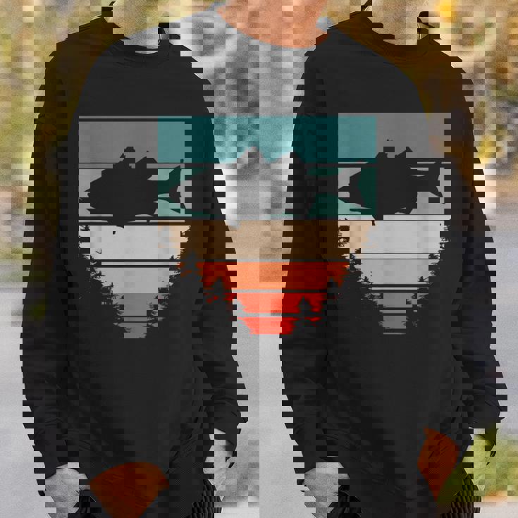 バス釣り森レトロオオクチバスフィッシャーマン スウェットシャツ 彼への贈り物