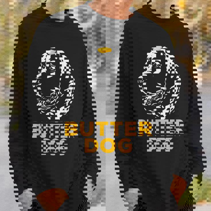 バター犬-彼のバターと一緒に犬面白いミーム スウェットシャツ 彼への贈り物