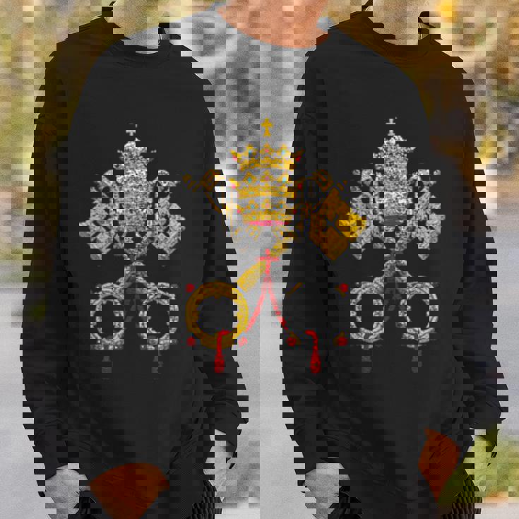 バチカン市の旗 アームコート ローマ セントペターズスクエア スウェットシャツ 彼への贈り物