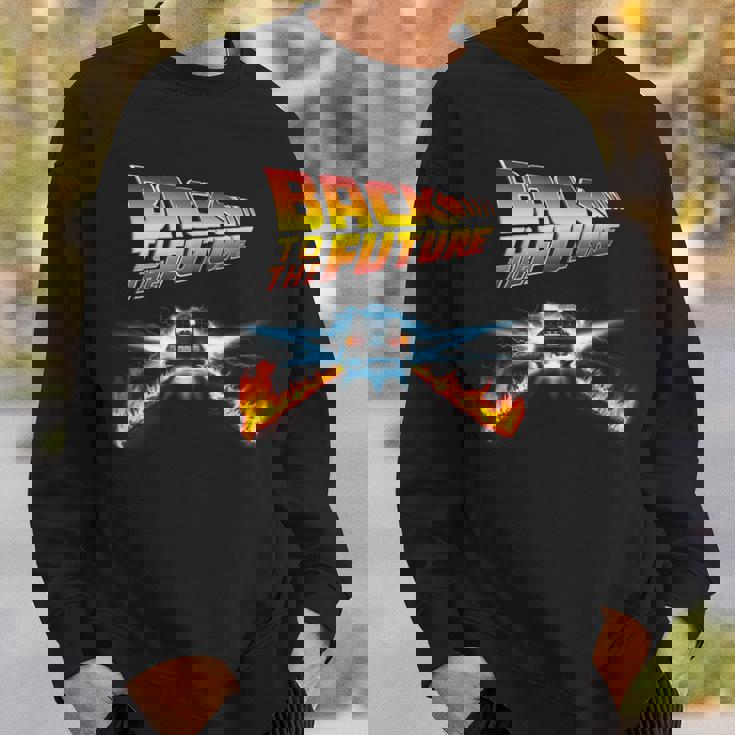 バック・トゥ・ザ・フューチャー デロリアンとロゴ スウェットシャツ 彼への贈り物