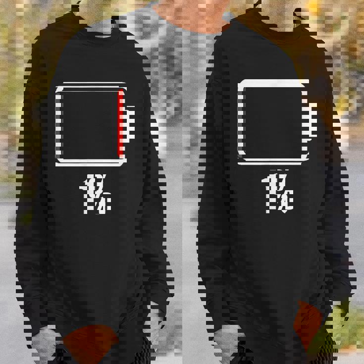 バッテリー 1 残り1 バッテリー切れtシャツ バッテリー残量が少ない スウェットシャツ 彼への贈り物