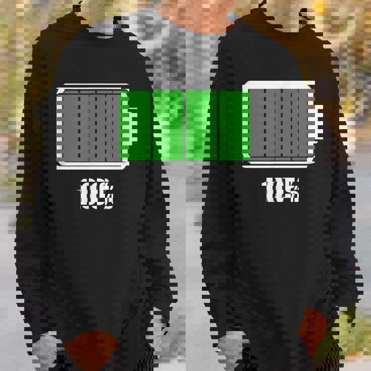 バッテリー 100 シャツ バッテリーフル充電 バッテリー満載 スウェットシャツ 彼への贈り物