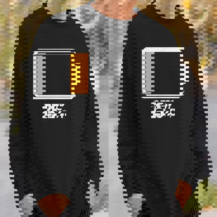 バッテリー25 残り25 バッテリーtシャツバッテリー低 スウェットシャツ 彼への贈り物