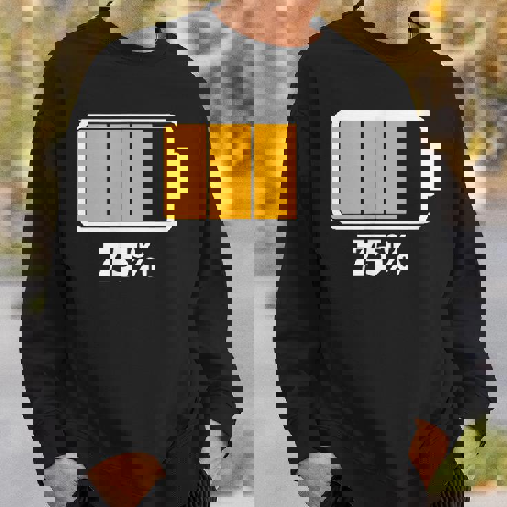 バッテリー75残り75バッテリーフルtシャツバッテリー低 スウェットシャツ 彼への贈り物