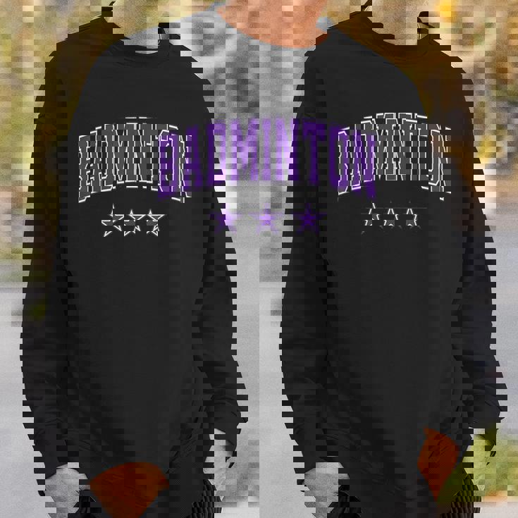 バドミントン オールパープル スター クラシック レトロ 代表チームのテキスト スウェットシャツ 彼への贈り物