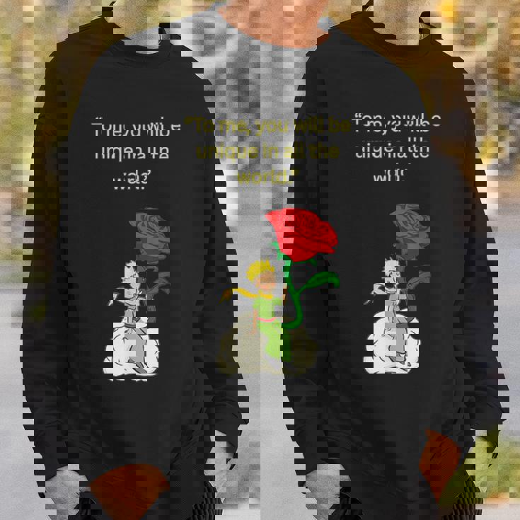 バラの言葉が入った星の王子様 スウェットシャツ 彼への贈り物