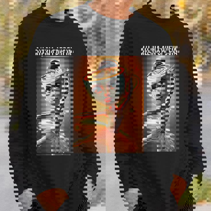 バレリーナ カプチーノ 面白い イタリアン ブレイン レッド スウェットシャツ 彼への贈り物