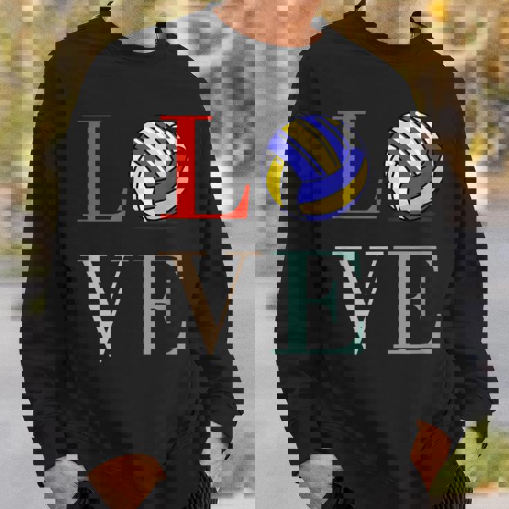 バレーボール 面白い バレー部 おもしろ 文字入り 服 おもしろグッズ 文字 ネタ メンズ Love 部活 スウェットシャツ 彼への贈り物