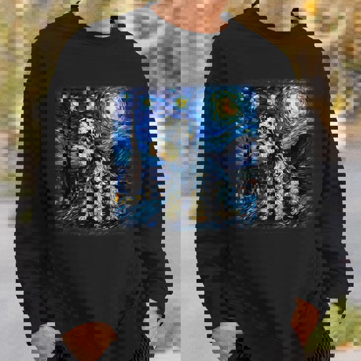 バン・ゴッホ 星月夜ミニチュア・シュナウザー スウェットシャツ 彼への贈り物