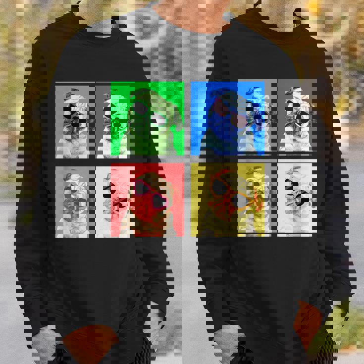 パグ 面白いtシャツ 犬 かわいい メンズ 子供 おもしろ 服 雑貨 グッズ ネタ わんこ イヌ 黒パグ スウェットシャツ 彼への贈り物