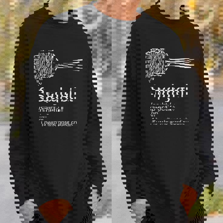 パスタ好きを意味する面白いスパゲッティ。 スウェットシャツ 彼への贈り物