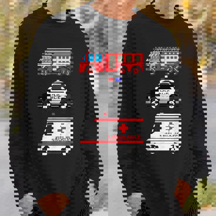 パトカー 消防車 救急車 ファーストレスポンダーデザイン スウェットシャツ 彼への贈り物